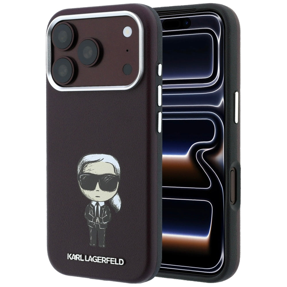 Custodia MagSafe per Apple iPhone 18 Pro Max / 17 Pro Max, Karl Lagerfeld, HC SW Ikonik, Vinaccia