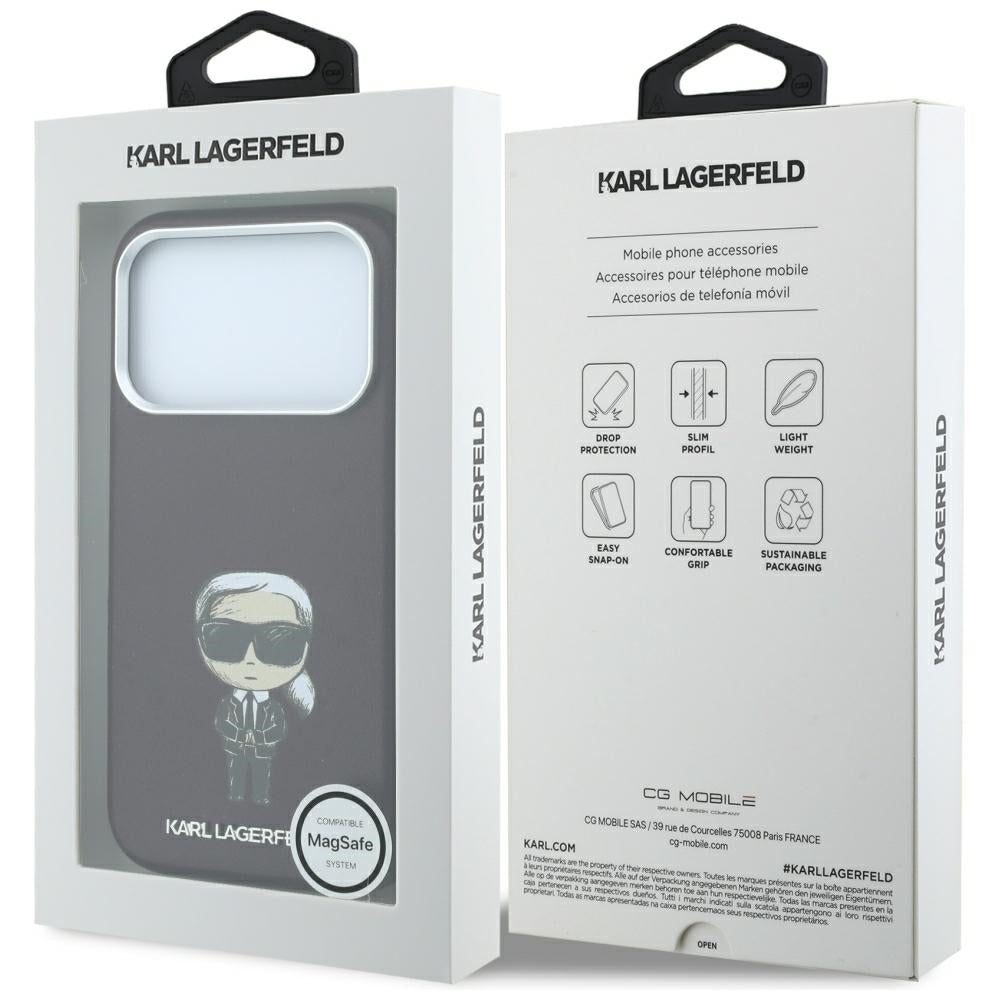 Custodia MagSafe per Apple iPhone 18 Pro Max / 17 Pro Max, Karl Lagerfeld, HC SW Ikonik, Vinaccia