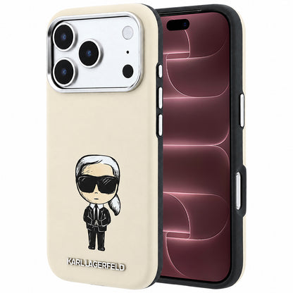 Coque MagSafe pour Apple iPhone 18 Pro Max / 17 Pro Max, Karl Lagerfeld, Ikonik Sketch, Beige