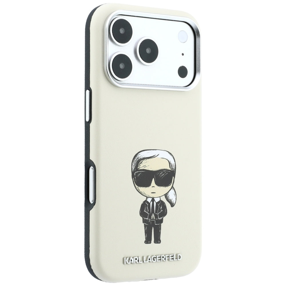 Coque MagSafe pour Apple iPhone 18 Pro Max / 17 Pro Max, Karl Lagerfeld, Ikonik Sketch, Beige