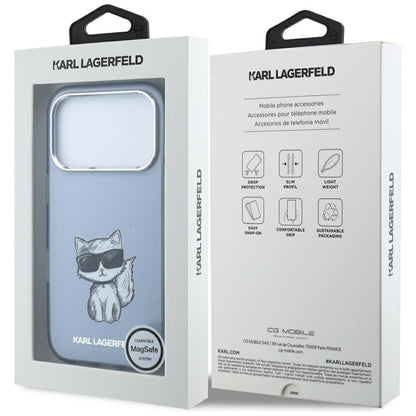 MagSafe-Hülle für Apple iPhone 18 Pro Max / 17 Pro Max, Karl Lagerfeld, IML Choupette Body Sketch Print, Blau