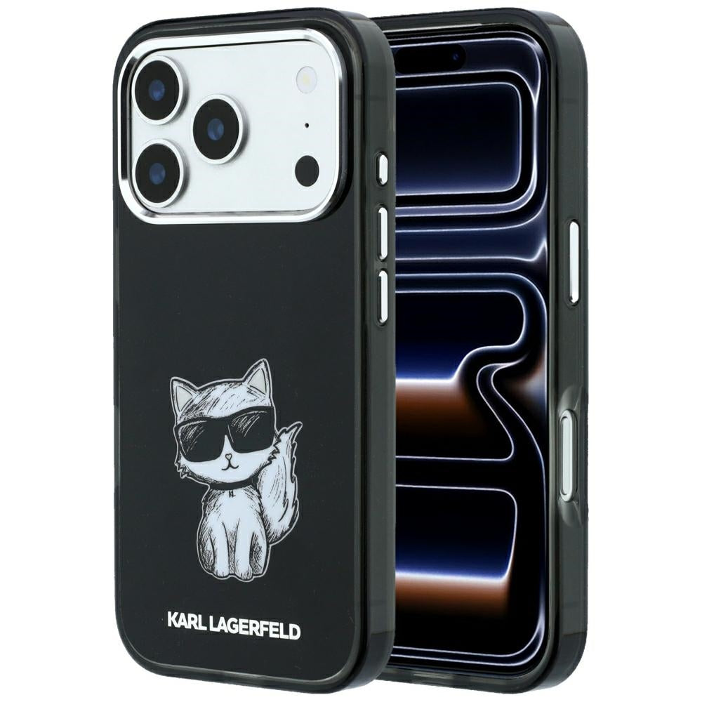 Custodia MagSafe per Apple iPhone 18 Pro Max / 17 Pro Max, Karl Lagerfeld, IML Choupette Body Sketch Print, Nera