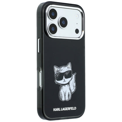 Custodia MagSafe per Apple iPhone 18 Pro Max / 17 Pro Max, Karl Lagerfeld, IML Choupette Body Sketch Print, Nera