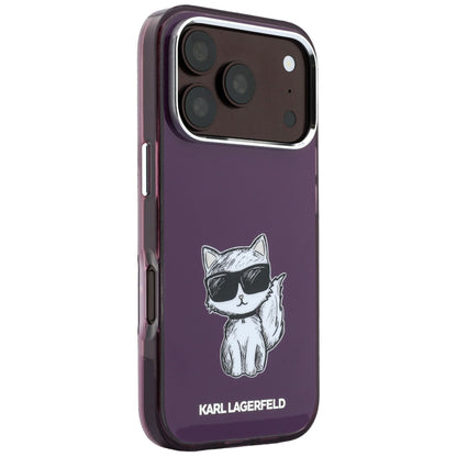 Coque MagSafe pour Apple iPhone 18 Pro Max / 17 Pro Max, Karl Lagerfeld, IML Choupette Body Sketch Print, Bordeaux