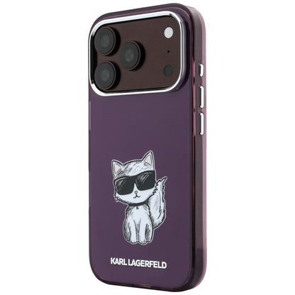 Coque MagSafe pour Apple iPhone 18 Pro Max / 17 Pro Max, Karl Lagerfeld, IML Choupette Body Sketch Print, Bordeaux