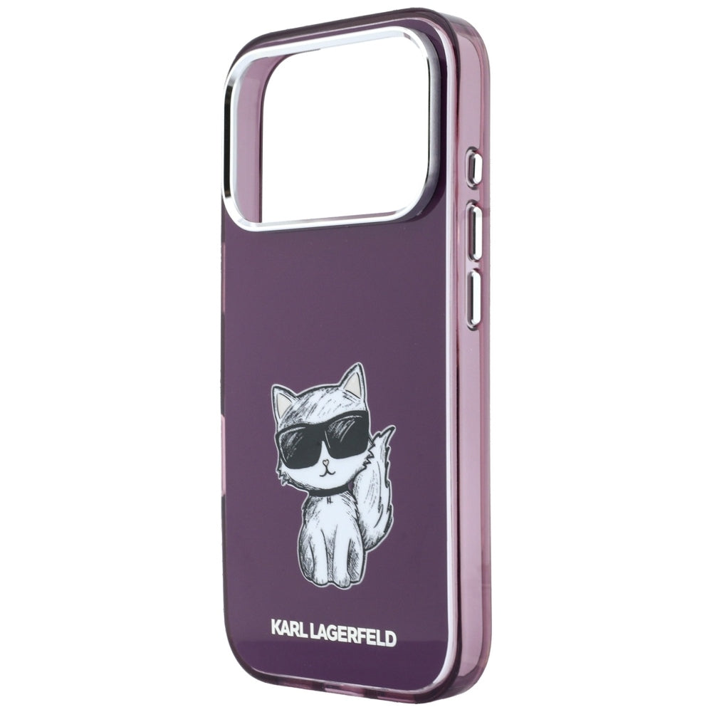Coque MagSafe pour Apple iPhone 18 Pro Max / 17 Pro Max, Karl Lagerfeld, IML Choupette Body Sketch Print, Bordeaux