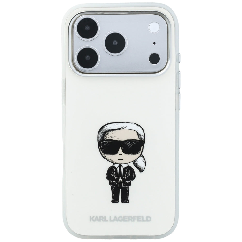 Coque MagSafe pour Apple iPhone 18 Pro Max / 17 Pro Max, Karl Lagerfeld, IML Ikonik Sketch Print, Beige