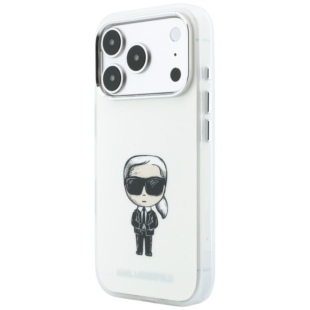 Coque MagSafe pour Apple iPhone 18 Pro Max / 17 Pro Max, Karl Lagerfeld, IML Ikonik Sketch Print, Beige