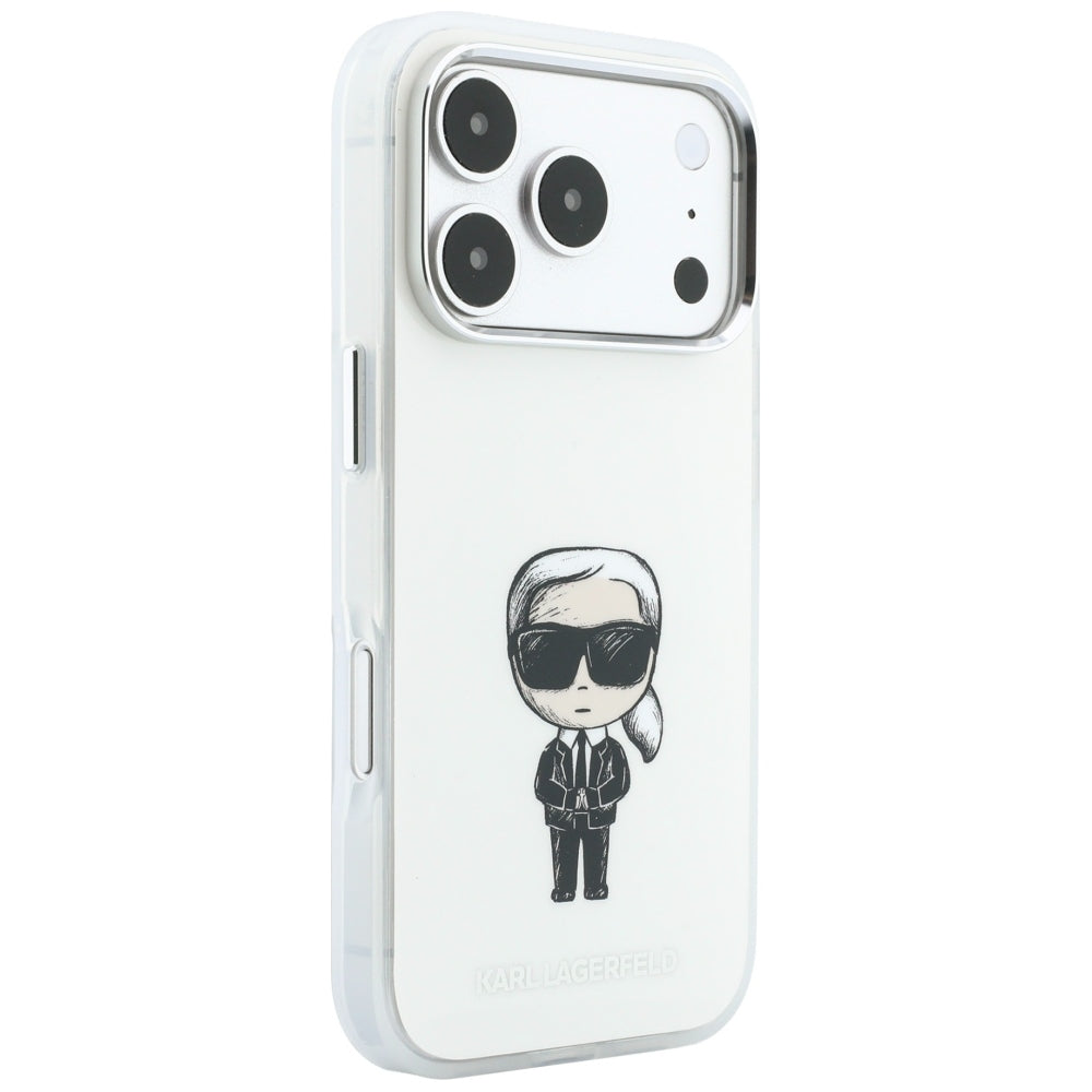 Coque MagSafe pour Apple iPhone 18 Pro Max / 17 Pro Max, Karl Lagerfeld, IML Ikonik Sketch Print, Beige