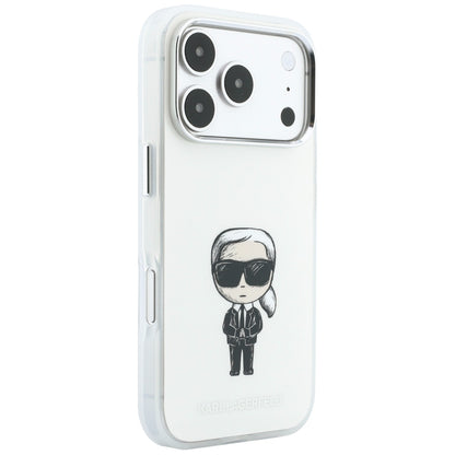 Coque MagSafe pour Apple iPhone 18 Pro Max / 17 Pro Max, Karl Lagerfeld, IML Ikonik Sketch Print, Beige