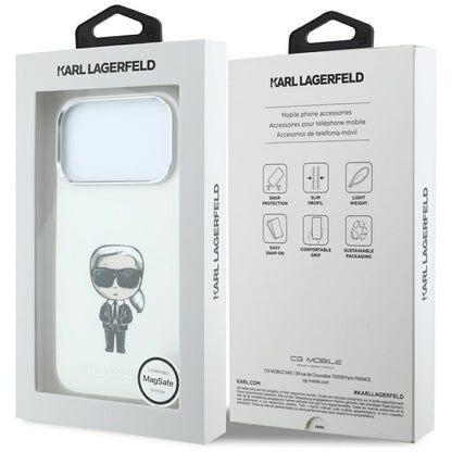 Coque MagSafe pour Apple iPhone 18 Pro Max / 17 Pro Max, Karl Lagerfeld, IML Ikonik Sketch Print, Beige