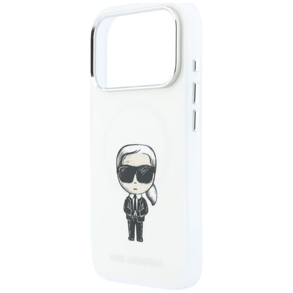 Coque MagSafe pour Apple iPhone 18 Pro Max / 17 Pro Max, Karl Lagerfeld, IML Ikonik Sketch Print, Beige