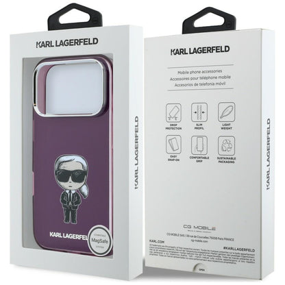 Custodia MagSafe per Apple iPhone 18 Pro Max / 17 Pro Max, Karl Lagerfeld, IML Ikonik Sketch Print, Vinaccia