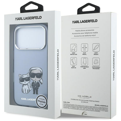 MagSafe-Hülle für Apple iPhone 18 Pro Max / 17 Pro Max, Karl Lagerfeld, IML KC Bodies Sketch Print, Blau
