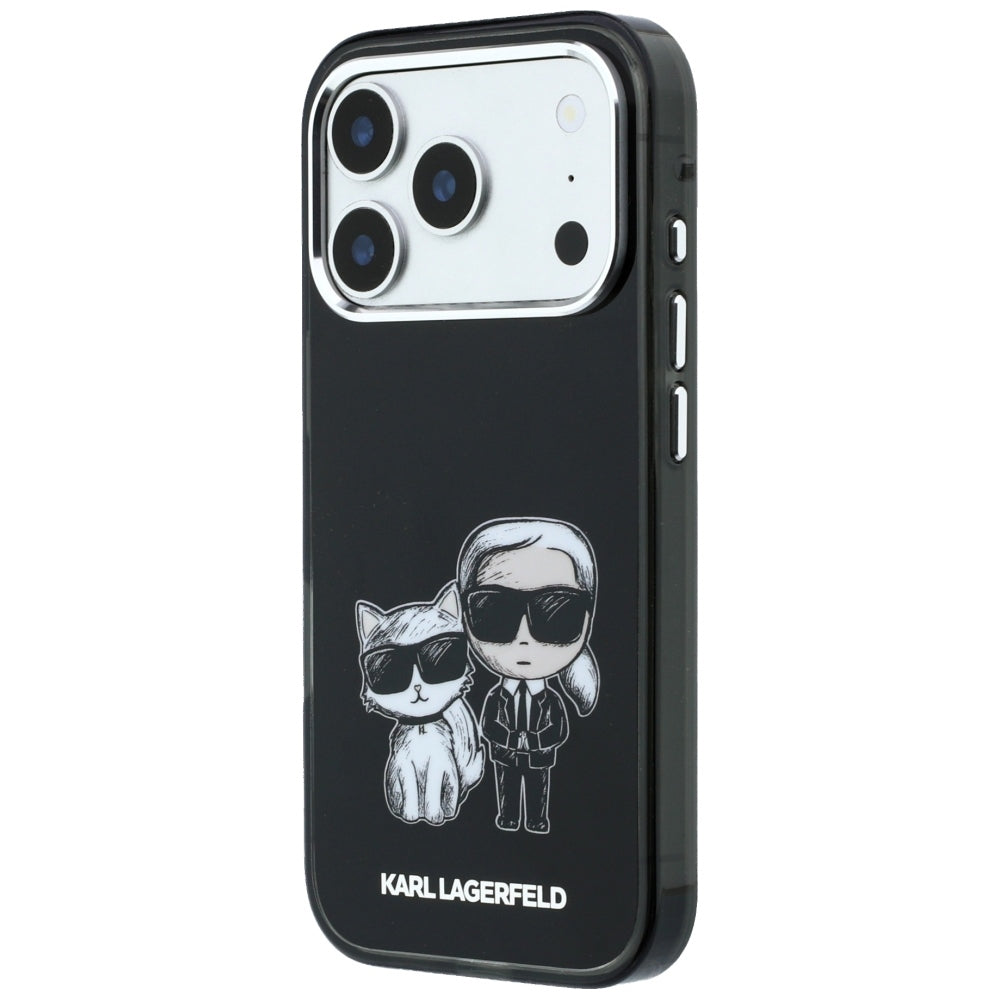 Coque MagSafe pour Apple iPhone 18 Pro Max / 17 Pro Max, Karl Lagerfeld, IML KC Bodies Sketch Print, Noire