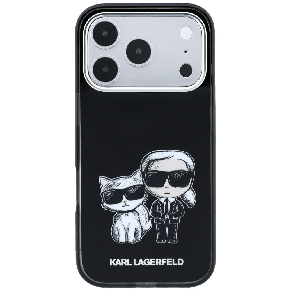 Coque MagSafe pour Apple iPhone 18 Pro Max / 17 Pro Max, Karl Lagerfeld, IML KC Bodies Sketch Print, Noire