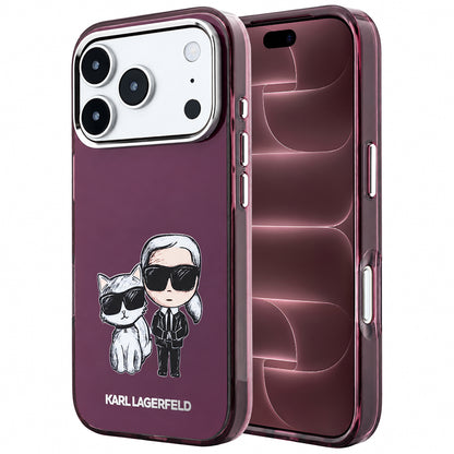 Coque MagSafe pour Apple iPhone 18 Pro Max / 17 Pro Max, Karl Lagerfeld, IML KC Bodies Sketch Print, Bordeaux