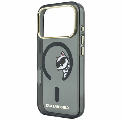 Custodia MagSafe per Apple iPhone 18 Pro Max / 17 Pro Max, Karl Lagerfeld, IML Peekaboo Print e Cornice Metallica, Nera