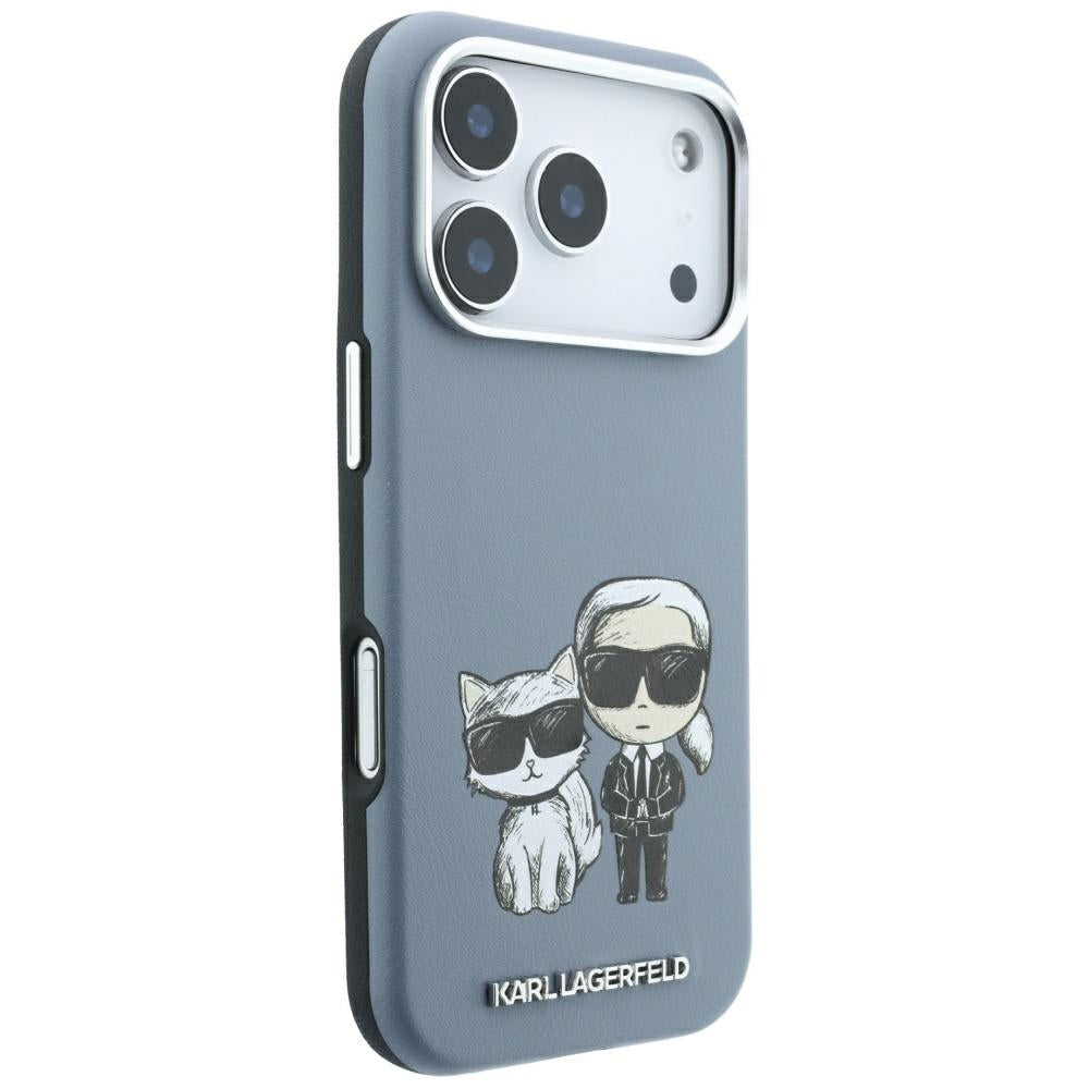 Coque MagSafe pour Apple iPhone 18 Pro Max / 17 Pro Max, Karl Lagerfeld, KC Bodies Sketch, Bleu
