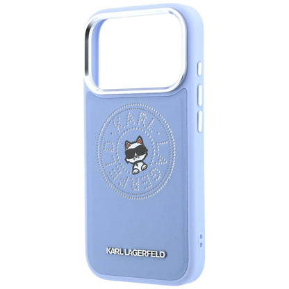 Custodia MagSafe per Apple iPhone 18 Pro Max / 17 Pro Max, Karl Lagerfeld, Point and Choupette Sketch, blu