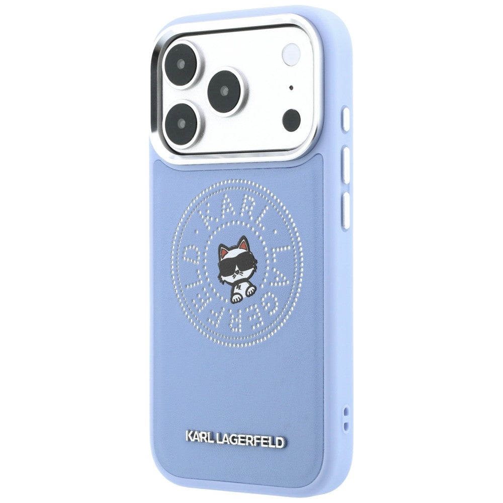 Custodia MagSafe per Apple iPhone 18 Pro Max / 17 Pro Max, Karl Lagerfeld, Point and Choupette Sketch, blu