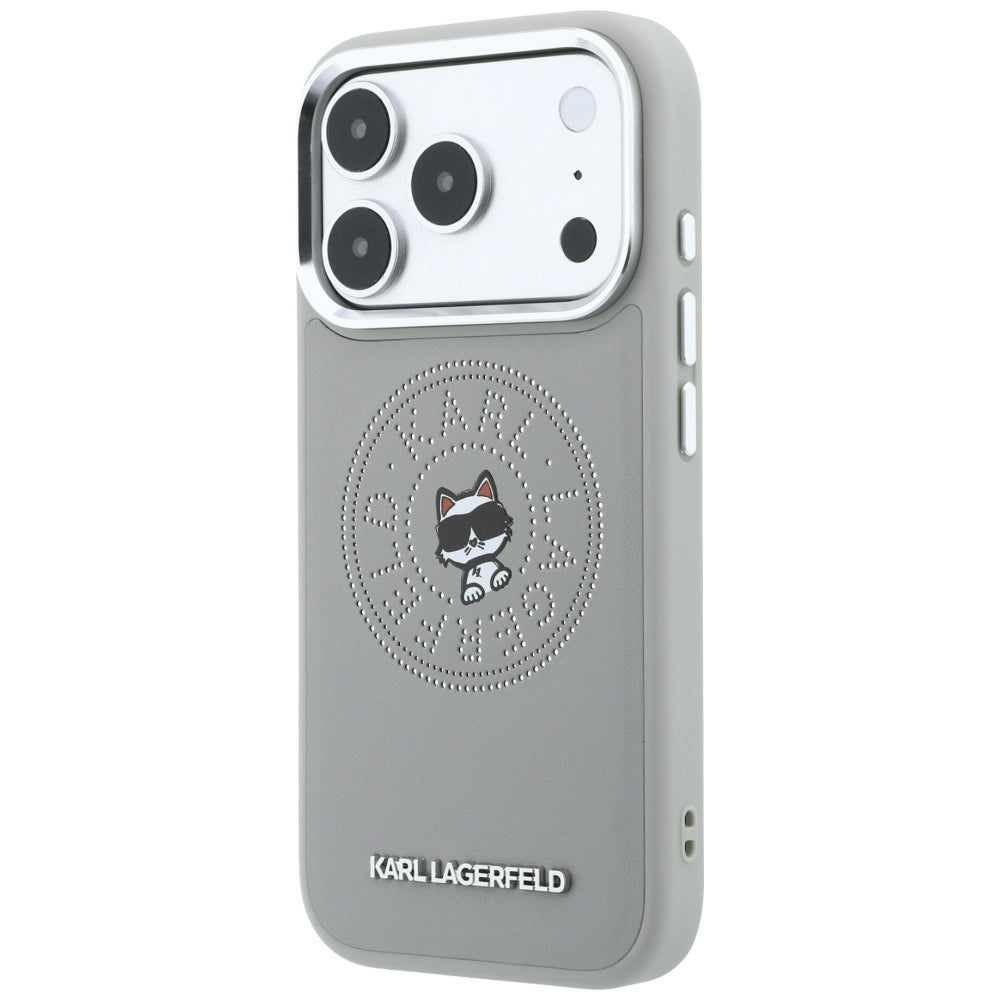 Custodia MagSafe per Apple iPhone 18 Pro Max / 17 Pro Max, Karl Lagerfeld, Point and Choupette Sketch, Grigio