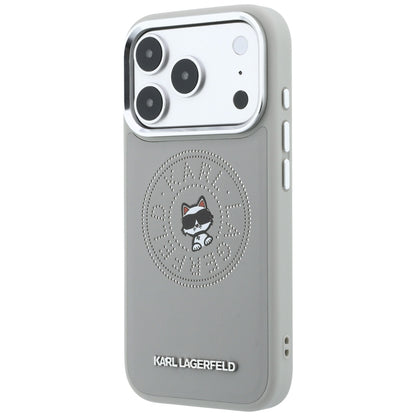 Custodia MagSafe per Apple iPhone 18 Pro Max / 17 Pro Max, Karl Lagerfeld, Point and Choupette Sketch, Grigio