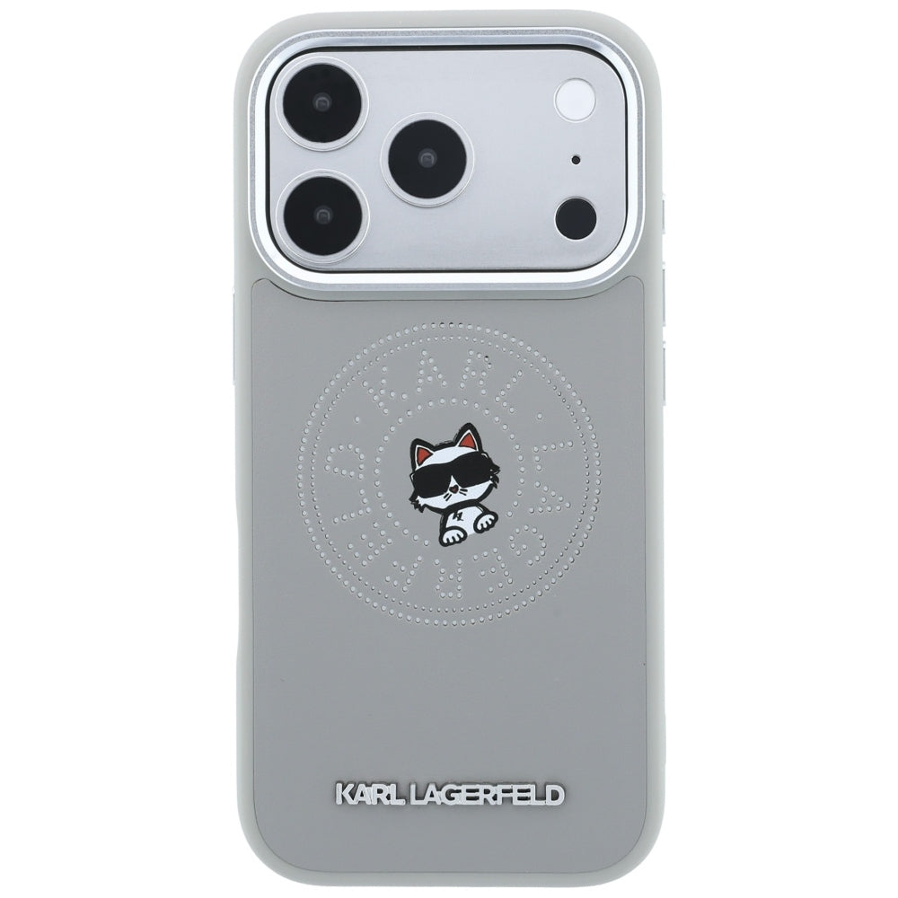 Custodia MagSafe per Apple iPhone 18 Pro Max / 17 Pro Max, Karl Lagerfeld, Point and Choupette Sketch, Grigio