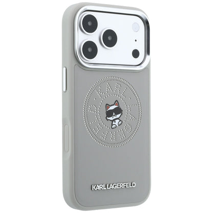 Custodia MagSafe per Apple iPhone 18 Pro Max / 17 Pro Max, Karl Lagerfeld, Point and Choupette Sketch, Grigio