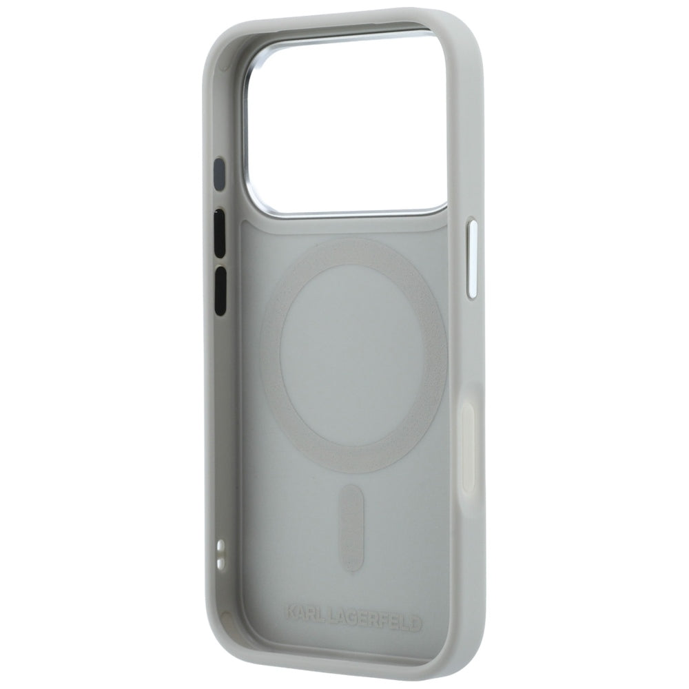 Custodia MagSafe per Apple iPhone 18 Pro Max / 17 Pro Max, Karl Lagerfeld, Point and Choupette Sketch, Grigio