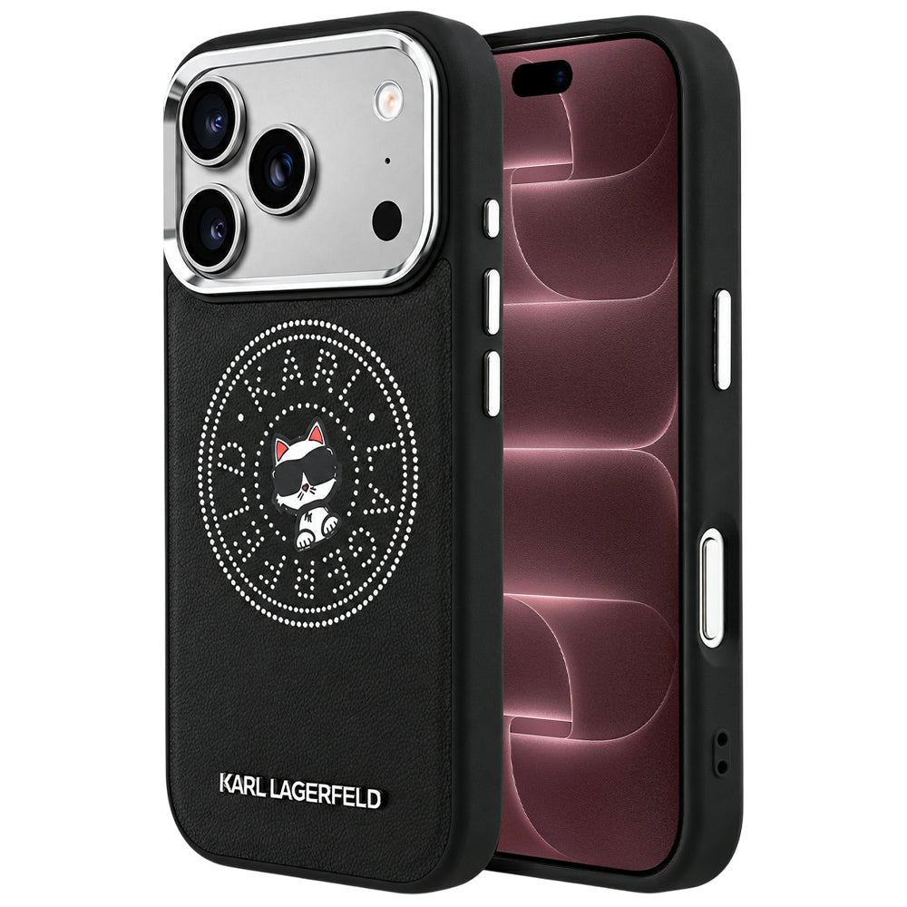 Custodia MagSafe per Apple iPhone 18 Pro Max / 17 Pro Max, Karl Lagerfeld, Point and Choupette Sketch, Nera