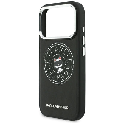 Custodia MagSafe per Apple iPhone 18 Pro Max / 17 Pro Max, Karl Lagerfeld, Point and Choupette Sketch, Nera