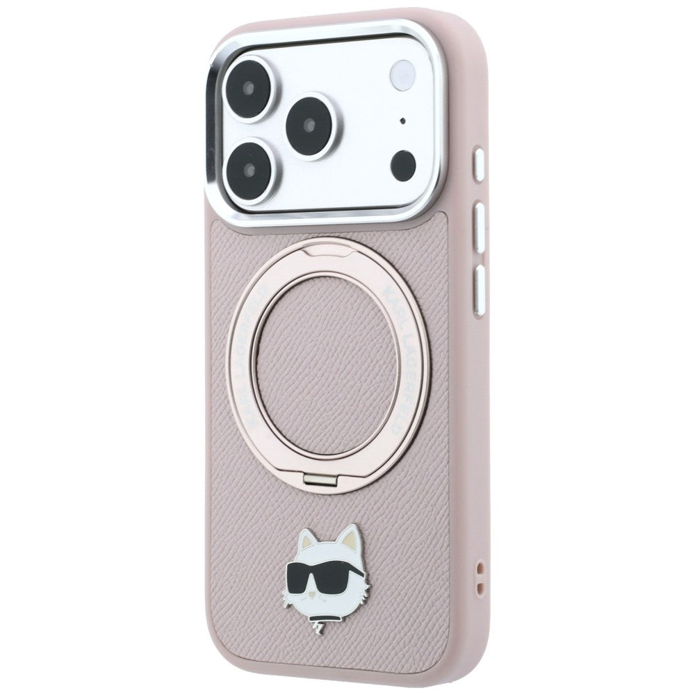 MagSafe-Hülle für Apple iPhone 18 Pro Max / 17 Pro Max, Karl Lagerfeld, Ring Stand 360 Choupette Pin, Rosa