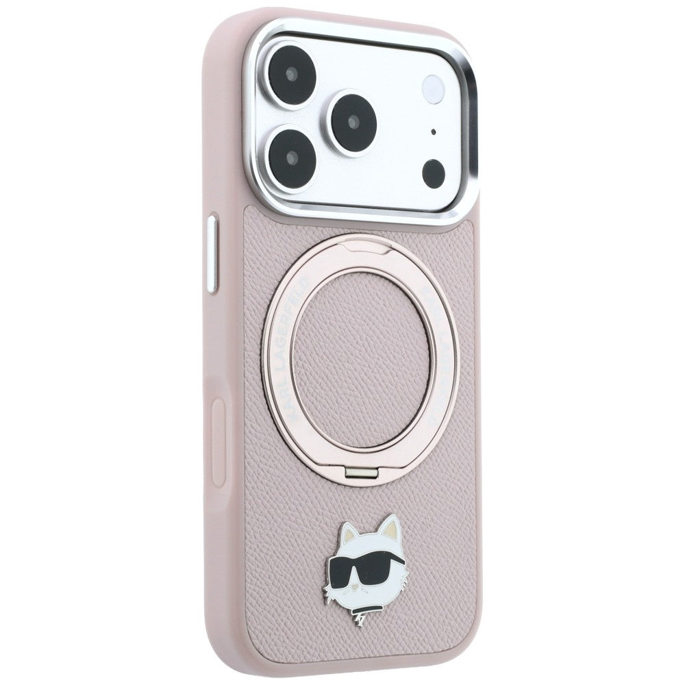 MagSafe-Hülle für Apple iPhone 18 Pro Max / 17 Pro Max, Karl Lagerfeld, Ring Stand 360 Choupette Pin, Rosa