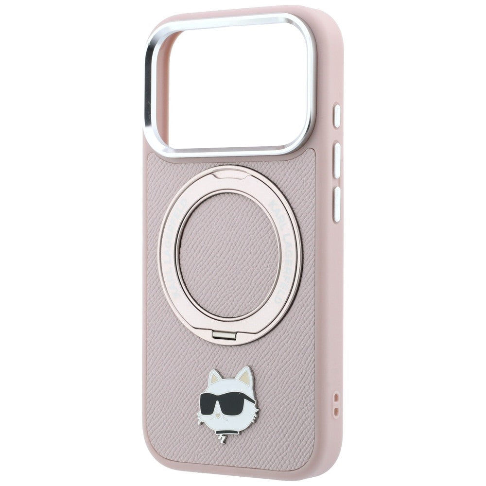 MagSafe-Hülle für Apple iPhone 18 Pro Max / 17 Pro Max, Karl Lagerfeld, Ring Stand 360 Choupette Pin, Rosa