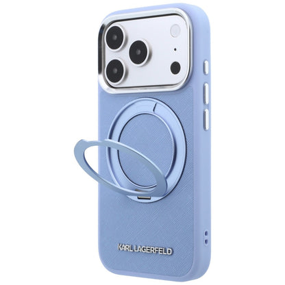 MagSafe-Hülle für Apple iPhone 18 Pro Max / 17 Pro Max, Karl Lagerfeld, Ring Stand 360 Saffiano, Blau