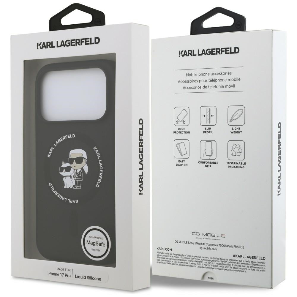MagSafe-Hülle für Apple iPhone 18 Pro Max / 17 Pro Max, Karl Lagerfeld, Silikonring Karl & Choupette, Schwarz