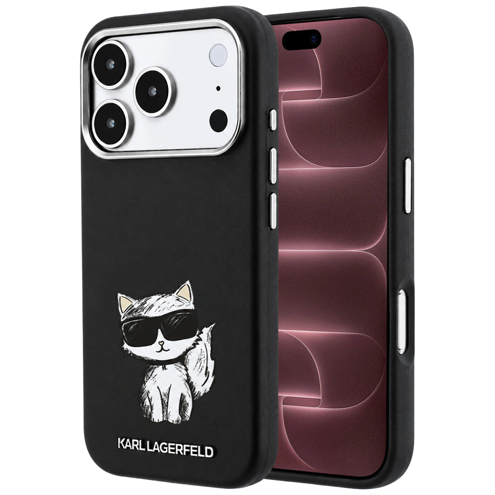 Custodia MagSafe per Apple iPhone 18 Pro Max / 17 Pro Max, Karl Lagerfeld, Smooth Choupette Sketch, Nera