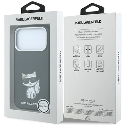 Custodia MagSafe per Apple iPhone 18 Pro Max / 17 Pro Max, Karl Lagerfeld, Smooth Choupette Sketch, Nera