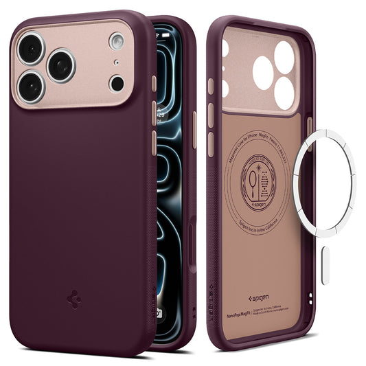 MagSafe-Hülle für Apple iPhone 18 Pro Max / 17 Pro Max, Spigen, Caseology Nano Pop, Weinrot ACS12141