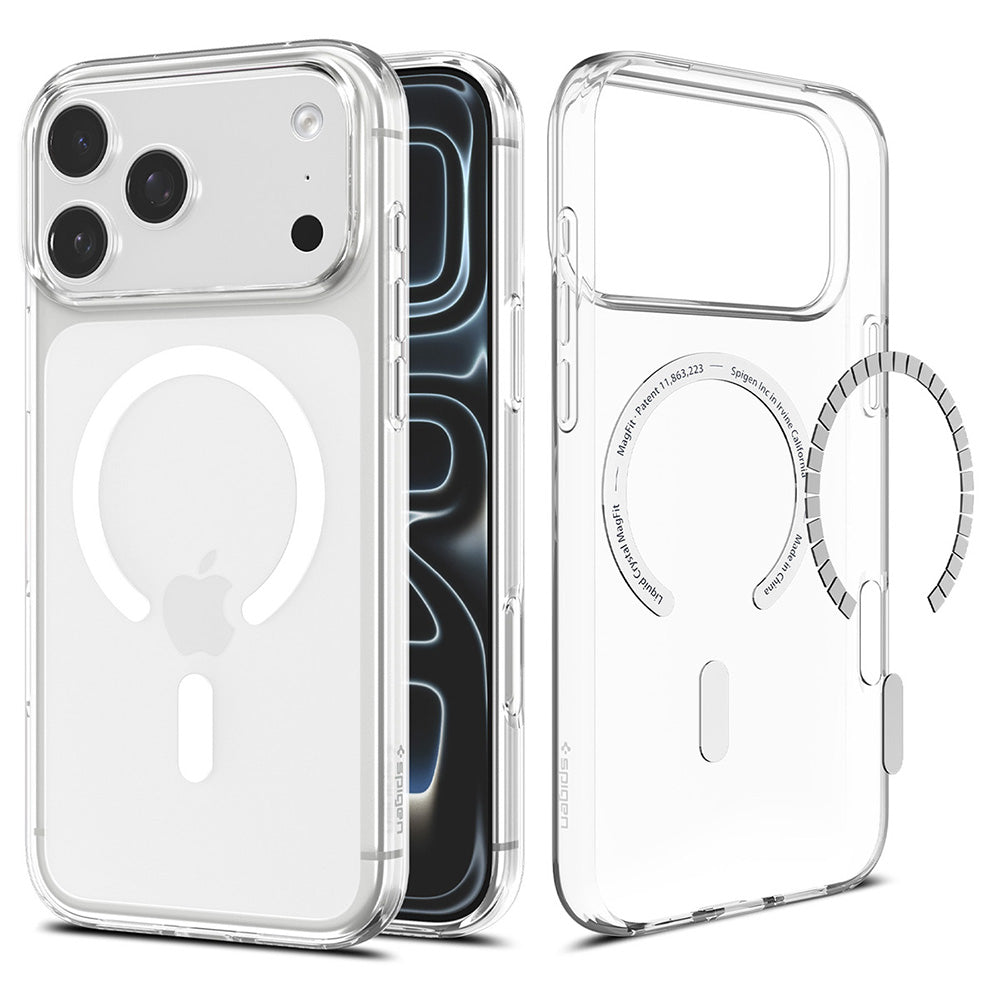Custodia MagSafe per Apple iPhone 18 Pro Max / 17 Pro Max, Spigen, Liquid Crystal, Trasparente Bianca ACS12143