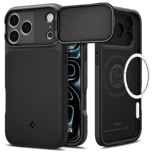 Coque MagSafe pour Apple iPhone 18 Pro Max / 17 Pro Max, Spigen, Optik Armor, Noire ACS09900