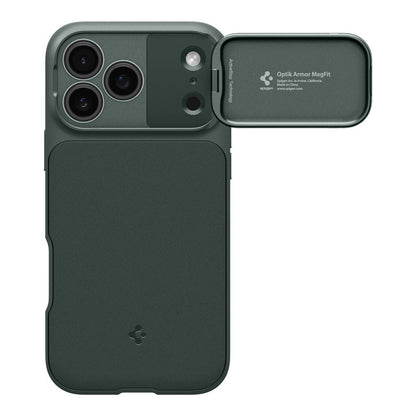 MagSafe Case for Apple iPhone 18 Pro Max / 17 Pro Max, Spigen, Optik Armor, Green ACS09901