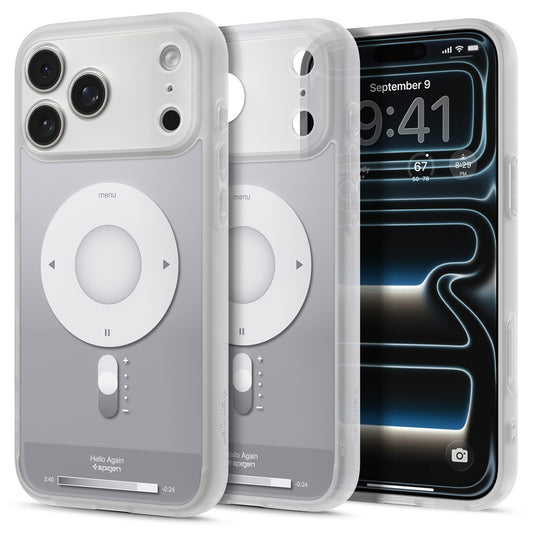 Coque MagSafe pour Apple iPhone 18 Pro Max / 17 Pro Max, Spigen, Ultra Hybrid Classic, Argent ACS12130