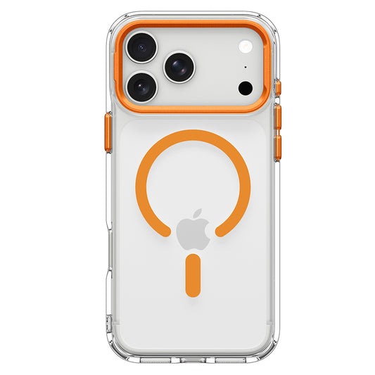 Coque MagSafe pour Apple iPhone 18 Pro Max / 17 Pro Max, Spigen, Ultra Hybrid Optik S, Transparent Orange ACS11910