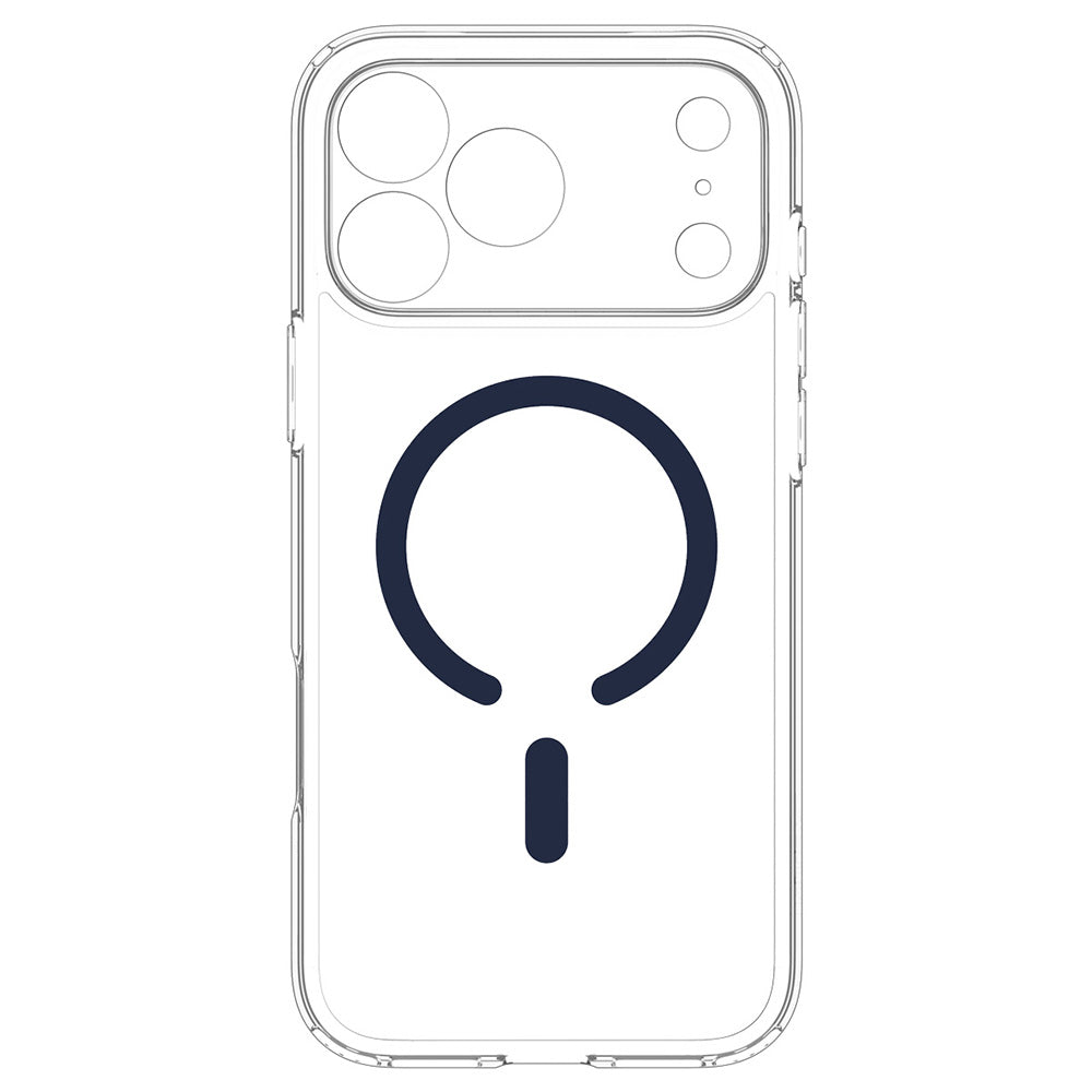 Custodia MagSafe per Apple iPhone 18 Pro Max / 17 Pro Max, Spigen, Ultra Hybrid, Trasparente Blu Navy ACS12121