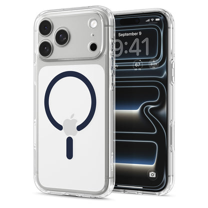 Custodia MagSafe per Apple iPhone 18 Pro Max / 17 Pro Max, Spigen, Ultra Hybrid, Trasparente Blu Navy ACS12121