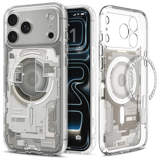Coque MagSafe pour Apple iPhone 18 Pro Max / 17 Pro Max, Spigen, Ultra Hybrid Zero One, Gris ACS12127