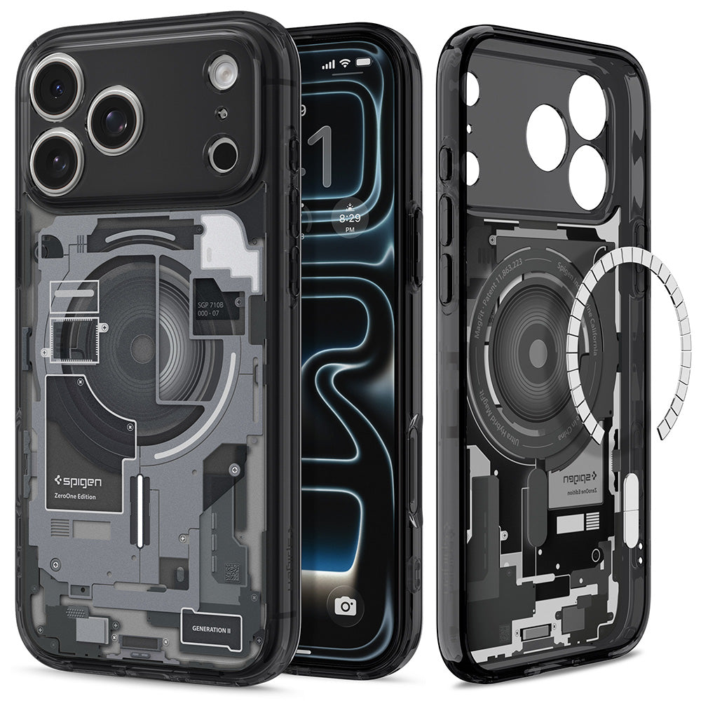 Custodia MagSafe per Apple iPhone 18 Pro Max / 17 Pro Max, Spigen, Ultra Hybrid Zero One, Nera ACS12128