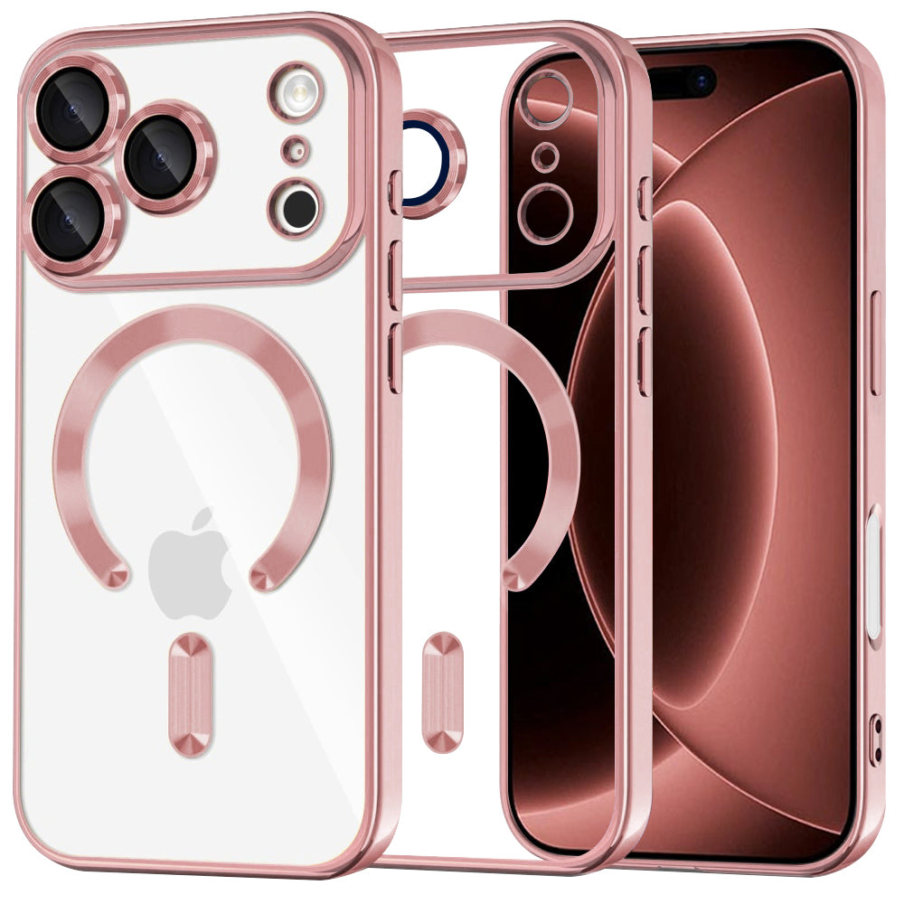 Custodia MagSafe per Apple iPhone 18 Pro Max / 17 Pro Max, Techsuit, Luxury Crystal, Rosa